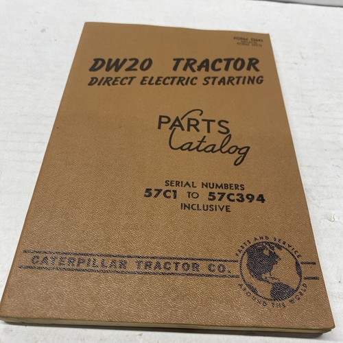 Caterpillar parts manual - manual, dw20